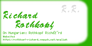richard rothkopf business card